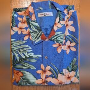 Tommy Bahama Blue and Orange Floral Men's Shirt